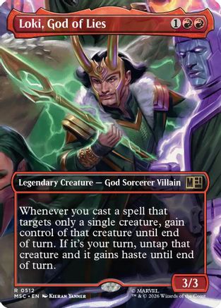 Loki, God of Lies (Borderless) (MSC-512) - Commander: Marvel Super Heroes Foil-1