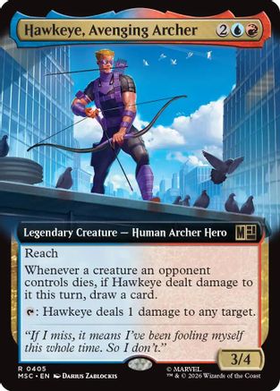 Hawkeye, Avenging Archer (Extended Art) (MSC-405) - Commander: Marvel Super Heroes-1