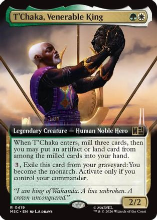 T'Chaka, Venerable King (Extended Art) (MSC-419) - Commander: Marvel Super Heroes Foil-1