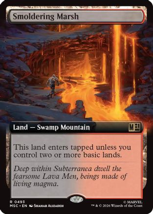 Smoldering Marsh (Extended Art) (MSC-493) - Commander: Marvel Super Heroes-1