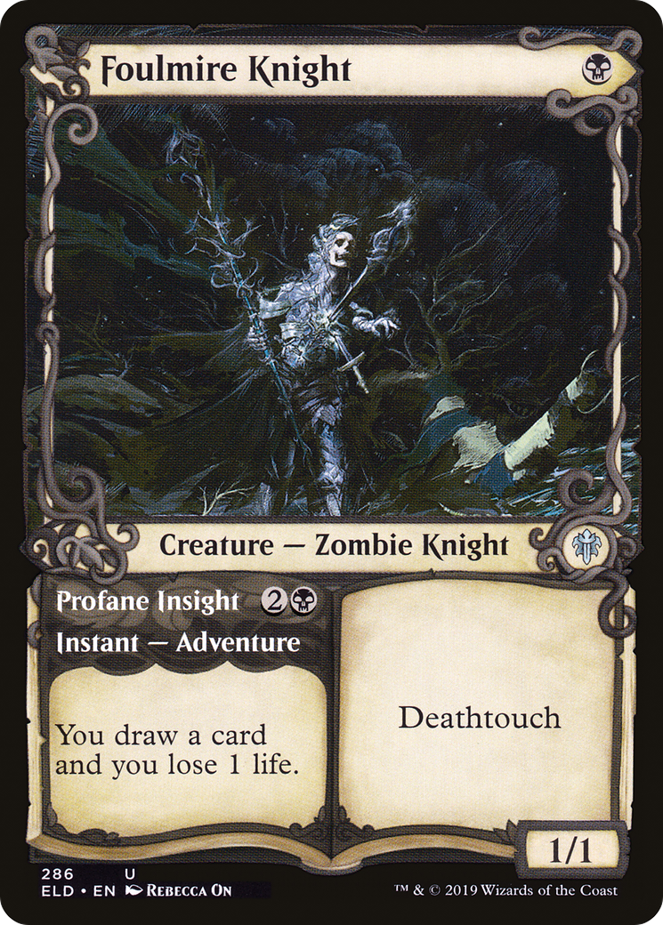 Foulmire Knight // Profane Insight (Showcase) [Throne of Eldraine]-1