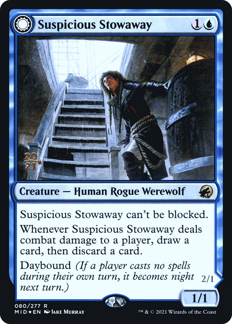 Suspicious Stowaway // Seafaring Werewolf [Innistrad: Midnight Hunt Prerelease Promos]-3