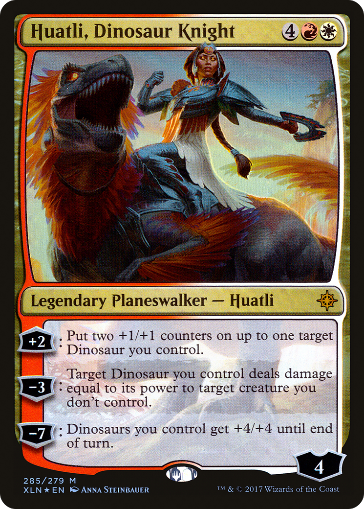 Huatli, Dinosaur Knight [Ixalan]-1