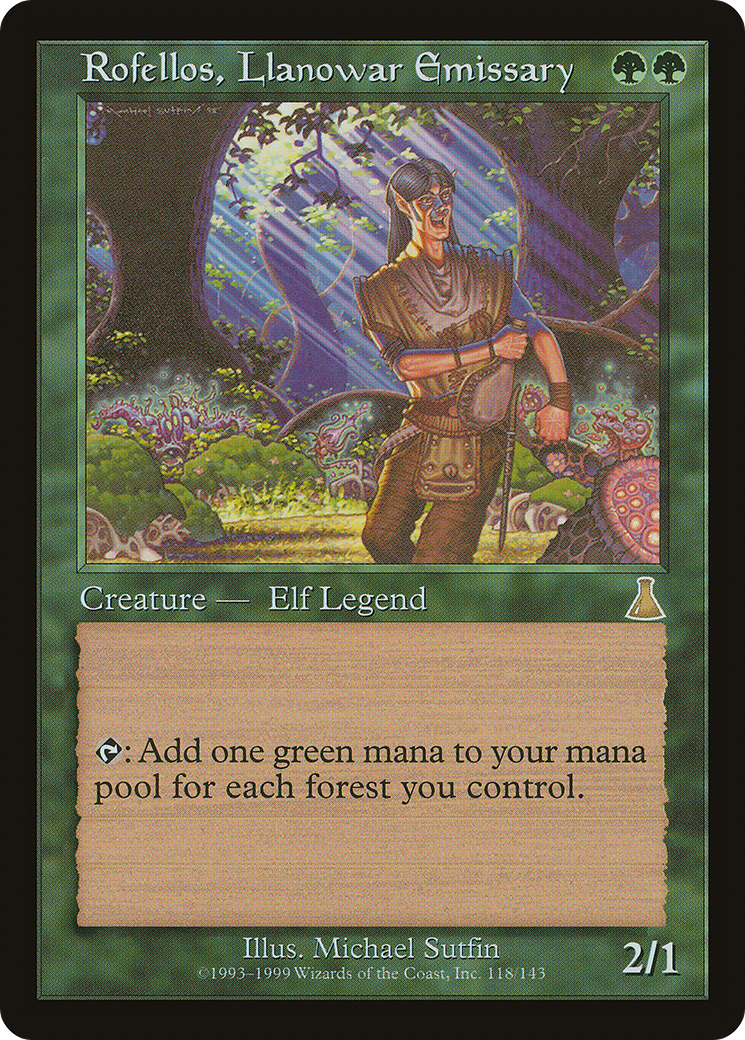 Rofellos, Llanowar Emissary [Urza's Destiny]-1