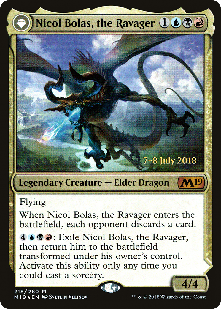 Nicol Bolas, the Ravager // Nicol Bolas, the Arisen [Core Set 2019 Prerelease Promos]-3