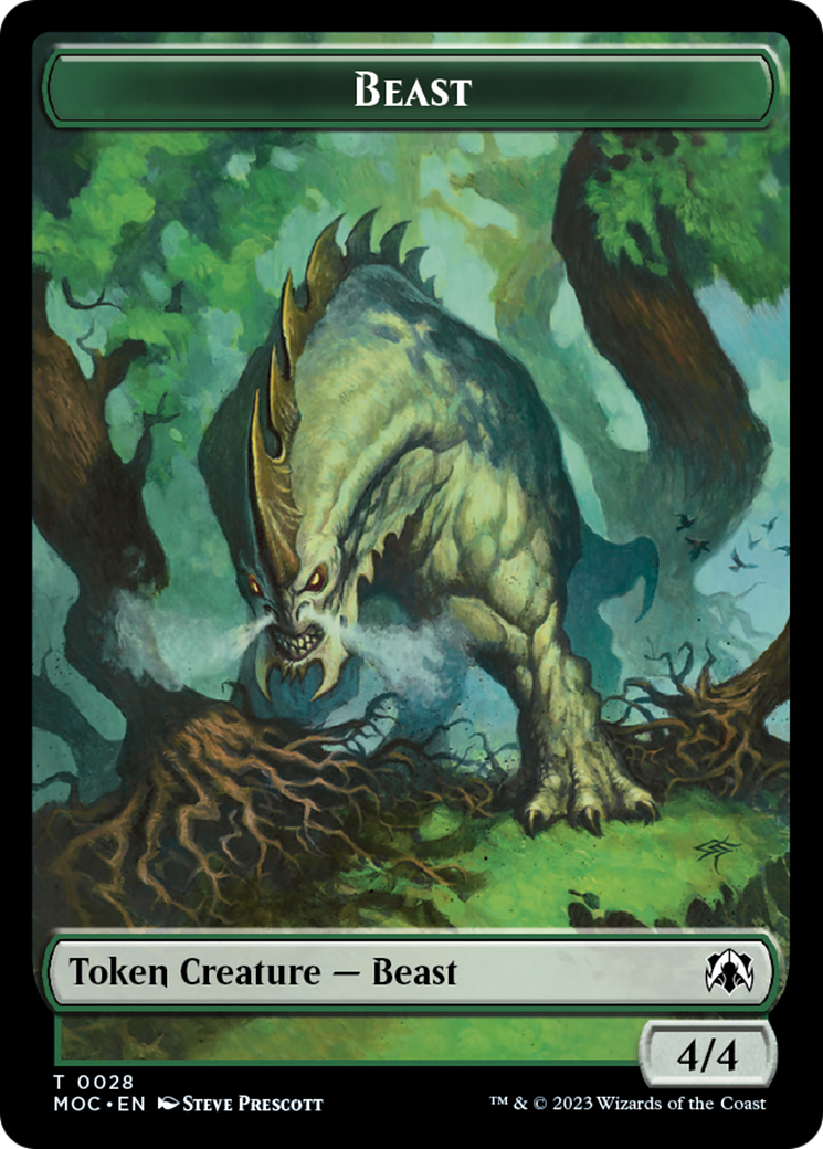 Thopter // Beast Double-Sided Token [March of the Machine Commander Tokens]-2