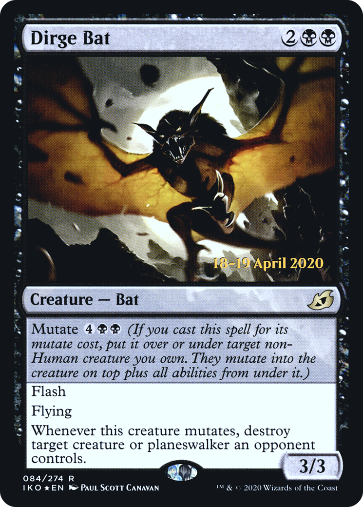 Dirge Bat [Ikoria: Lair of Behemoths Prerelease Promos]-1