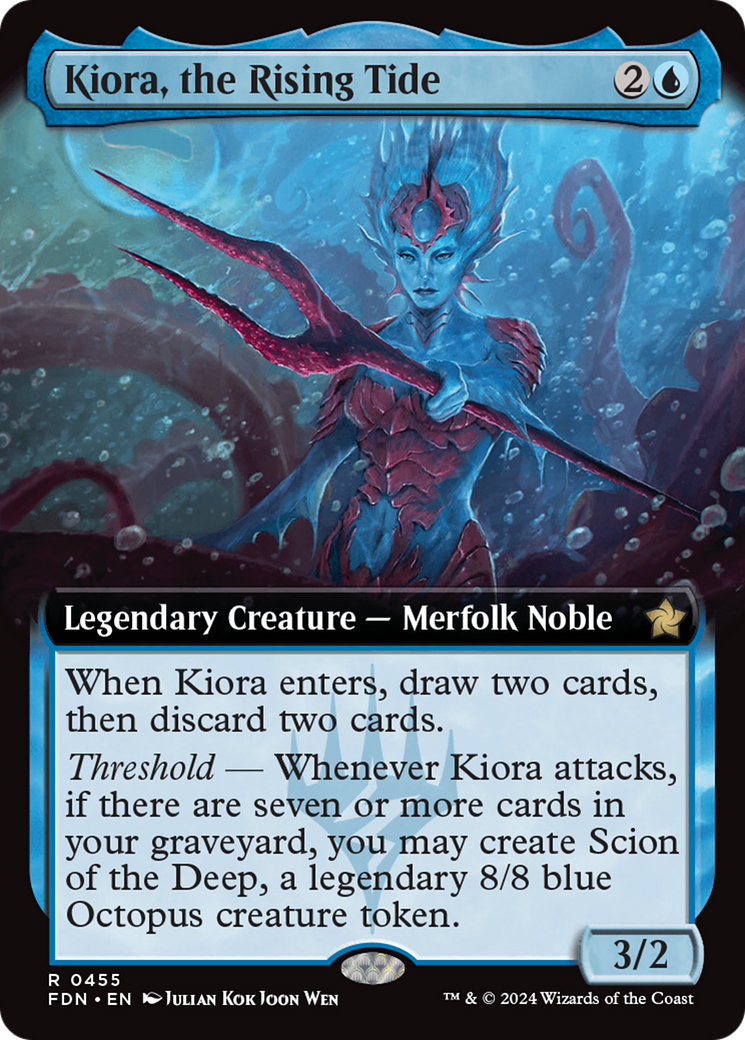 Kiora, the Rising Tide (Extended Art) [Foundations]-1