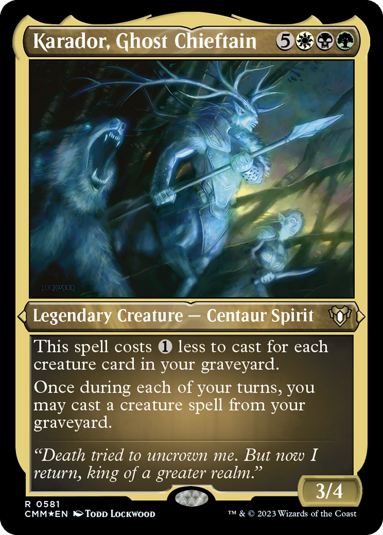 Karador, Ghost Chieftain (CMM-581) - Commander Masters Etched Foil-1