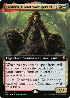 Faldorn, Dread Wolf Herald (Extended Art) [Commander Legends: Battle for Baldur's Gate]-1