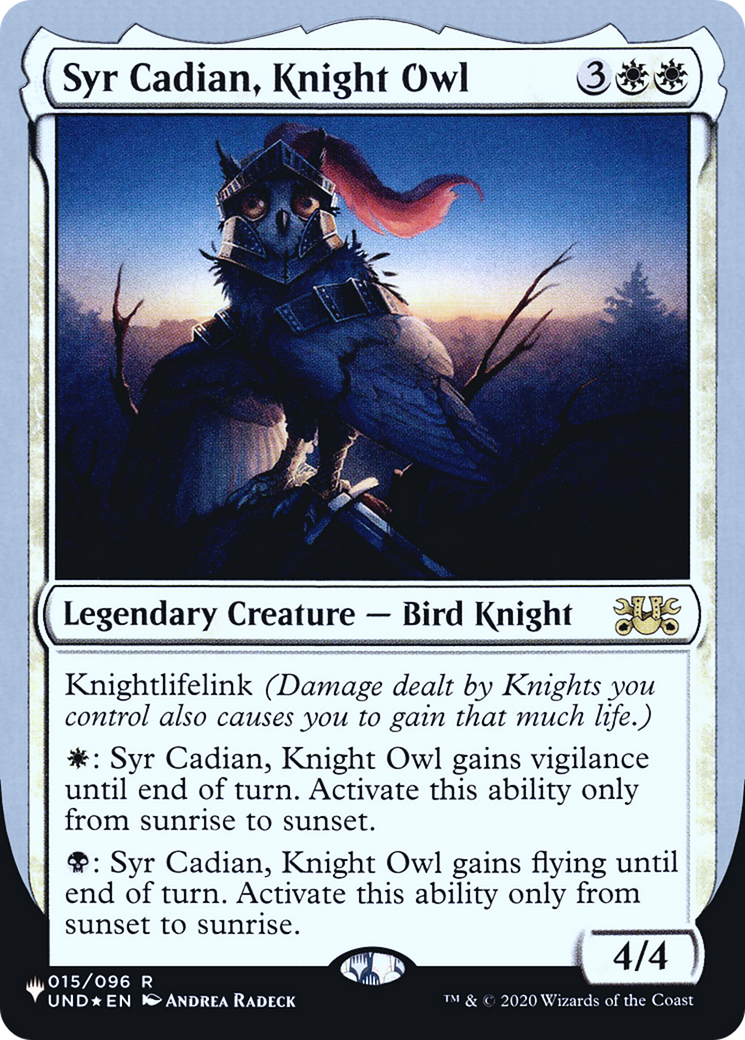 Syr Cadian, Knight Owl (Unfinity Foil Edition) [The List]-1