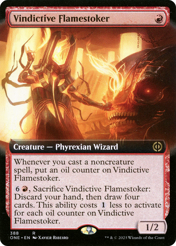 Vindictive Flamestoker (Extended Art) (ONE-388) - Phyrexia: All Will Be One: (Extended Art) Foil-1