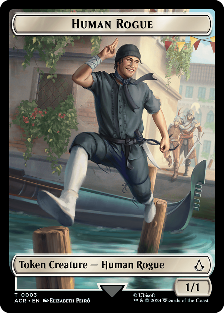 Assassin // Human Rogue Double-Sided Token [Assassin's Creed Tokens]-2