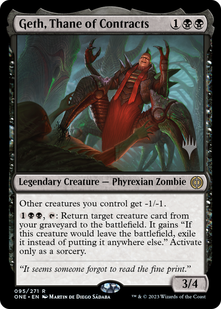 Geth, Thane of Contracts (Promo Pack) [Phyrexia: All Will Be One Promos]-1