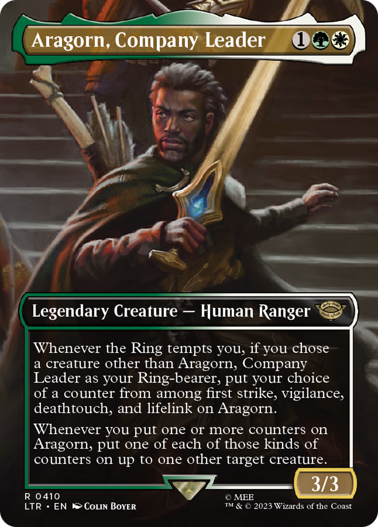 Aragorn, Company Leader (Borderless Alternate Art) [The Lord of the Rings: Tales of Middle-Earth]-1