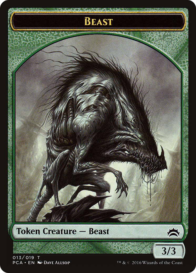 Beast // Saproling Double-Sided Token [Planechase Anthology Tokens]-3