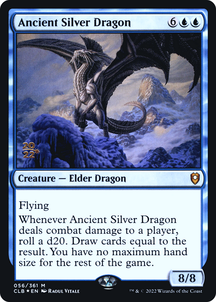 Ancient Silver Dragon [Commander Legends: Battle for Baldur's Gate Prerelease Promos]-1