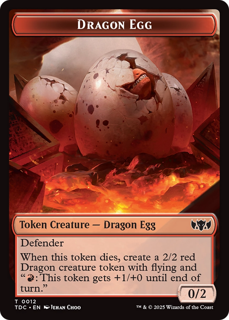 Dragon Egg // Dragon (0013) Double-Sided Token [Tarkir: Dragonstorm Commander Tokens]-1