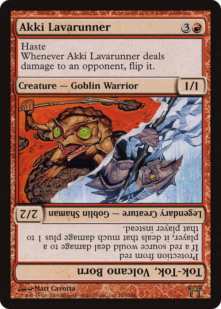Akki Lavarunner // Tok-Tok, Volcano Born [Champions of Kamigawa]-1