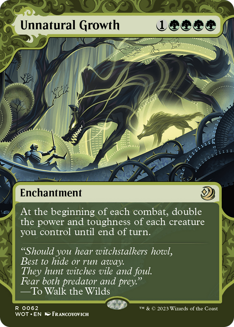 Unnatural Growth (WOT-062) - Wilds of Eldraine: Enchanting Tales: (Showcase) (Borderless) Foil-1