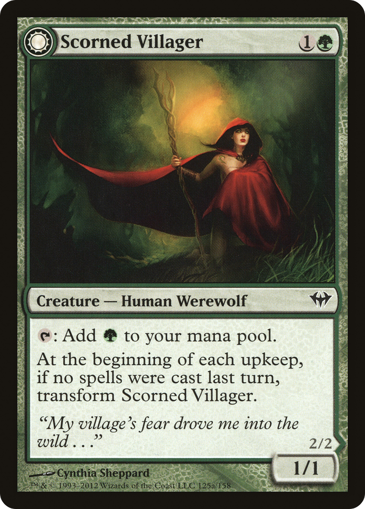Scorned Villager // Moonscarred Werewolf [Dark Ascension]-3