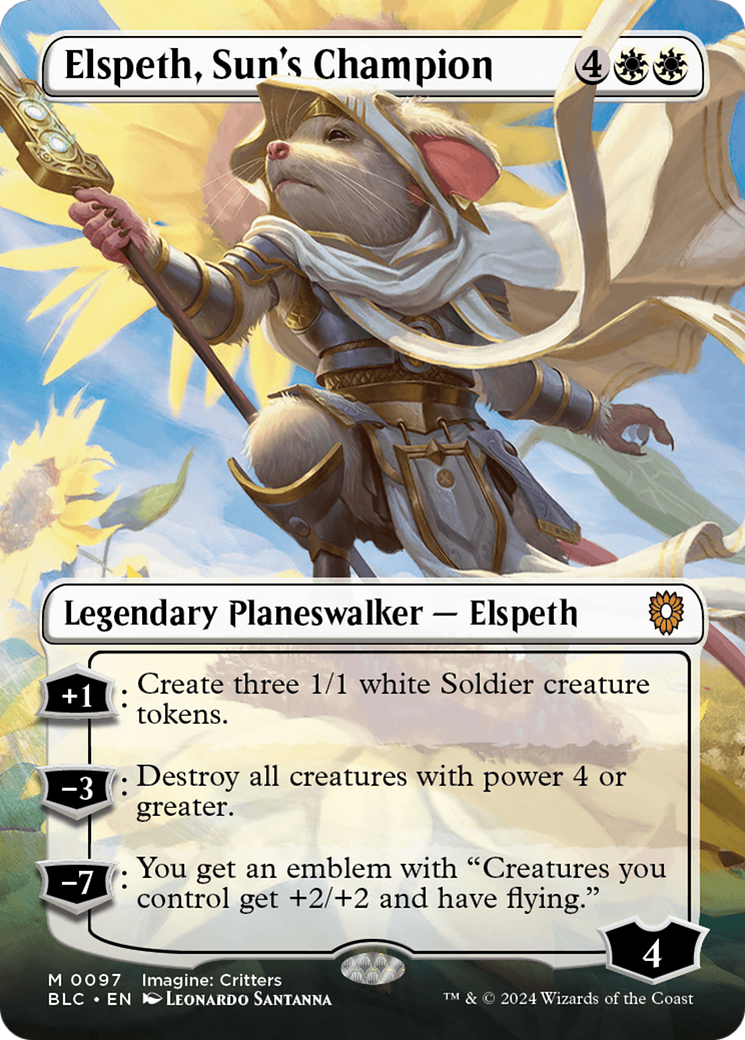 Elspeth, Sun's Champion (Borderless) [Bloomburrow Commander]-1