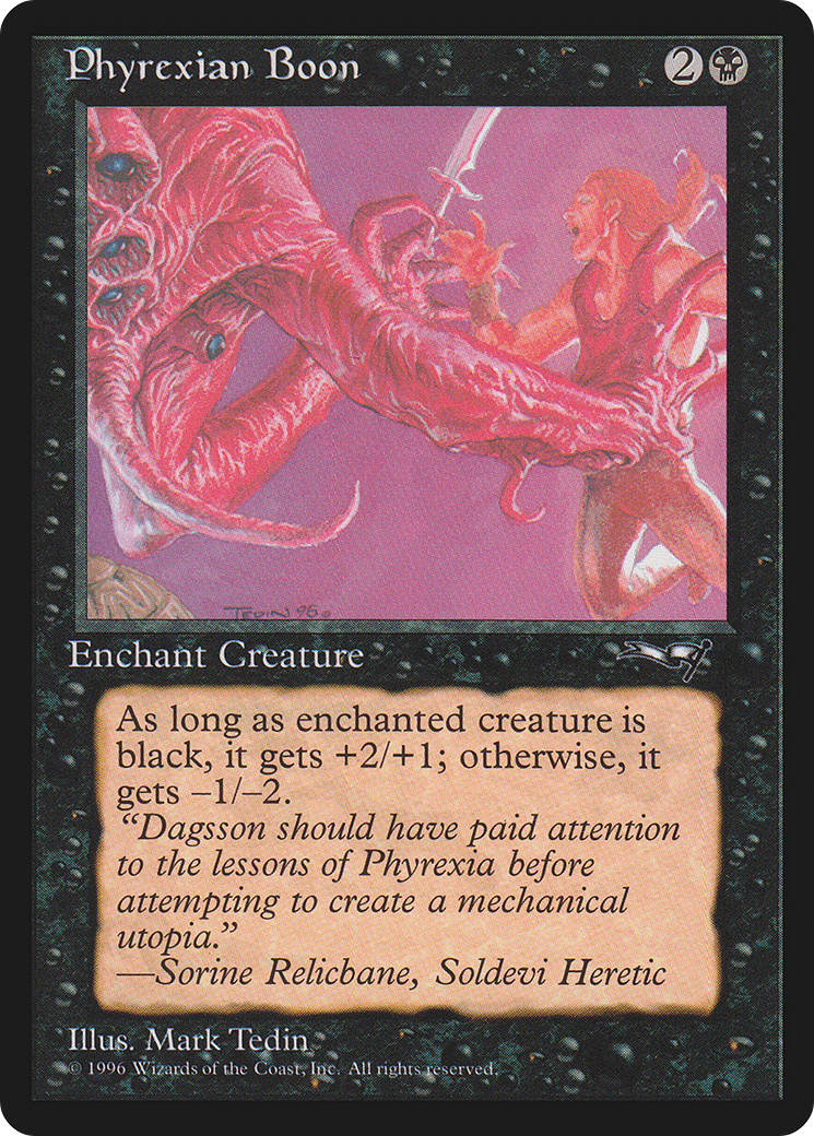 Phyrexian Boon (Person on the Right) [Alliances]-1