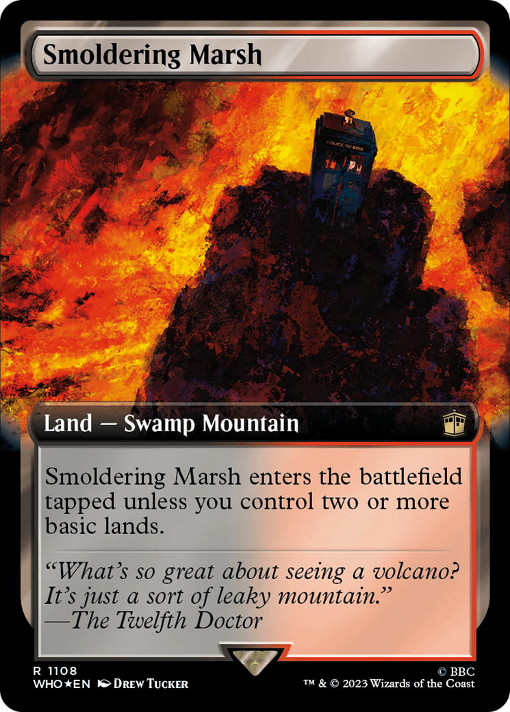 Smoldering Marsh (Extended Art) (Surge Foil) [Doctor Who]-1