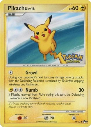 Pikachu (Pokemon Day 2009) 015/017  POP Series 9 - Common-1