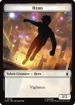 Hero // Robot Villain Double-Sided Token (MSH-002/020) - Marvel Super Heroes Foil-1