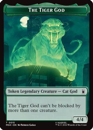 The Tiger God // Sturdy Shield Double-Sided Token (MSH-015/021) - Marvel Super Heroes Foil-1