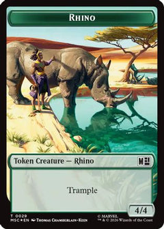 Rhino (029) // Beast (027) Double-Sided Token (Surge Foil) (MSC-29 // 27) - Commander: Marvel Super Heroes Foil-1