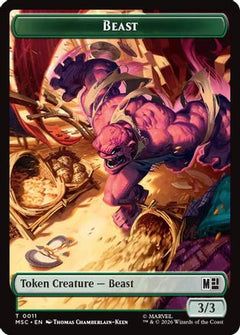 Beast // Vibranium Double-Sided Token (MSC-11 // 15) - Commander: Marvel Super Heroes Foil-1