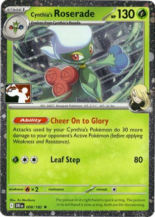 Cynthia's Roserade 008/182  - Holofoil Prize Pack Series Cards - Rare-1