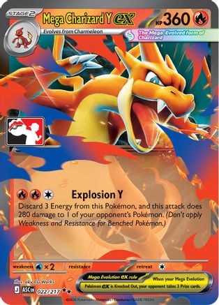 Mega Charizard Y ex 022/217  - Holofoil Prize Pack Series Cards - Double Rare-1