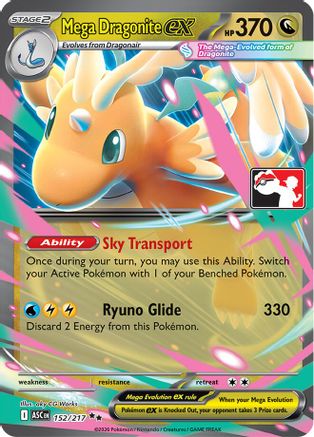 Mega Dragonite ex 152/217  - Holofoil Prize Pack Series Cards - Double Rare-1