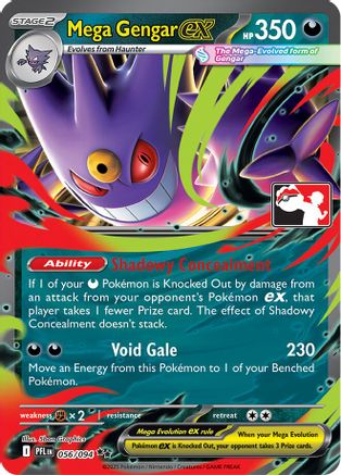 Mega Gengar ex 056/094  - Holofoil Prize Pack Series Cards - Double Rare-1