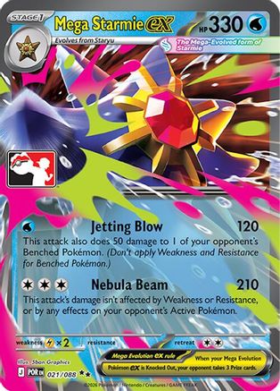 Mega Starmie ex 021/088  - Holofoil Prize Pack Series Cards - Double Rare-1