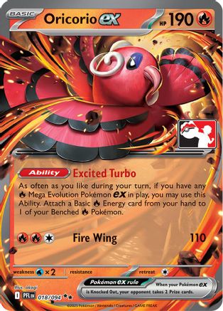 Oricorio ex 018/094  - Holofoil Prize Pack Series Cards - Double Rare-1
