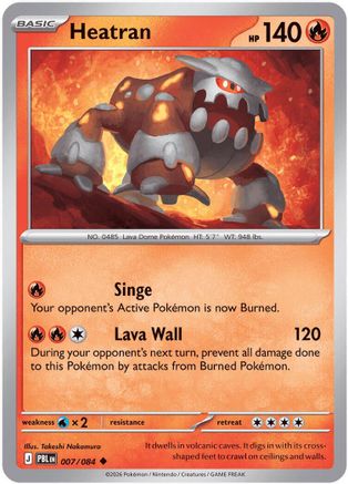 Heatran 007  - Reverse Holofoil ME05 Pitch Black - Uncommon-1