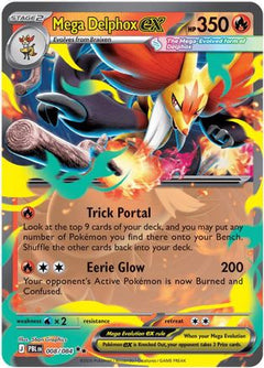 Mega Delphox ex 008  - Holofoil ME05 Pitch Black - Double Rare-1