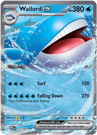 Wailord ex 016/084  - Holofoil ME05 Pitch Black - Double Rare-1