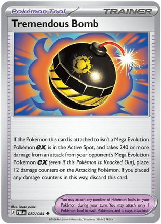 Tremendous Bomb 082/084  - Reverse Holofoil ME05 Pitch Black - Uncommon-1