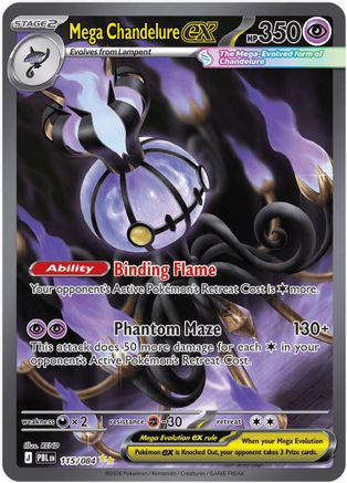 Mega Chandelure ex 115/084  - Holofoil ME05 Pitch Black - Special Illustration Rare-1