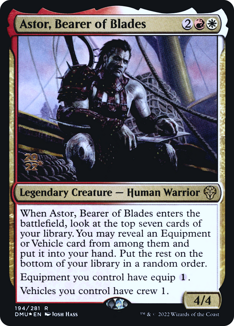 Astor, Bearer of Blades [Dominaria United Prerelease Promos]-1