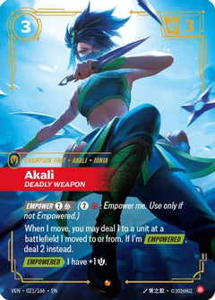 Akali, Deadly Weapon (021/166) - Vendetta Foil-1