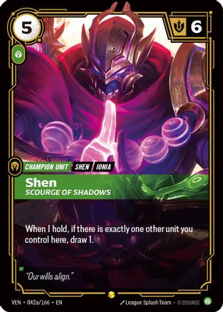 Shen, Scourge of Shadows (Alternate Art) (042a/166) - Vendetta Foil-1