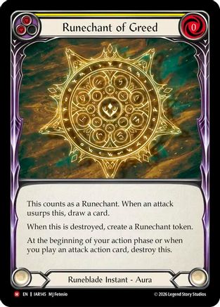 Runechant of Greed (Yellow) (IAR145) - Usurp the Shadow Throne-1