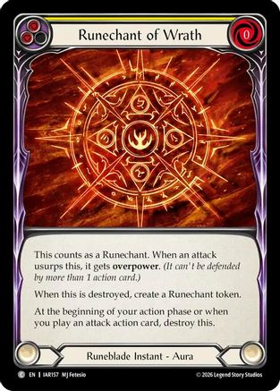 Runechant of Wrath (Yellow) (IAR157) - Usurp the Shadow Throne-1