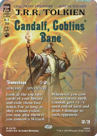 Gandalf, Goblins' Bane (Borderless) (Surge Foil) (HOB-278) - The Hobbit Foil-1